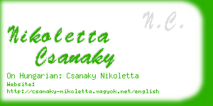 nikoletta csanaky business card